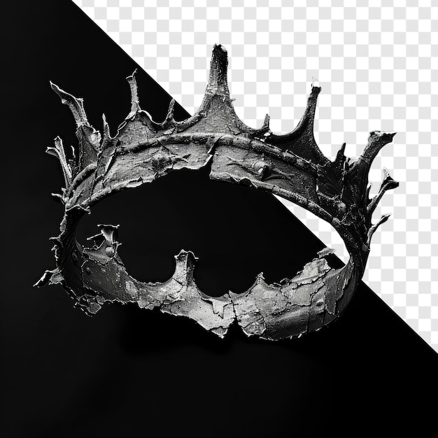 PSD broken king crown high contrast black and white photography