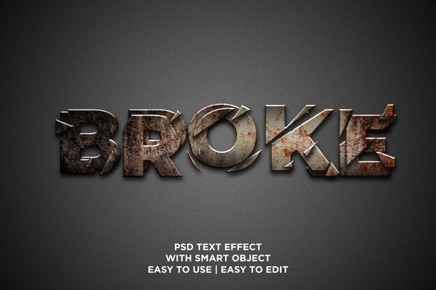 PSD broken text effect