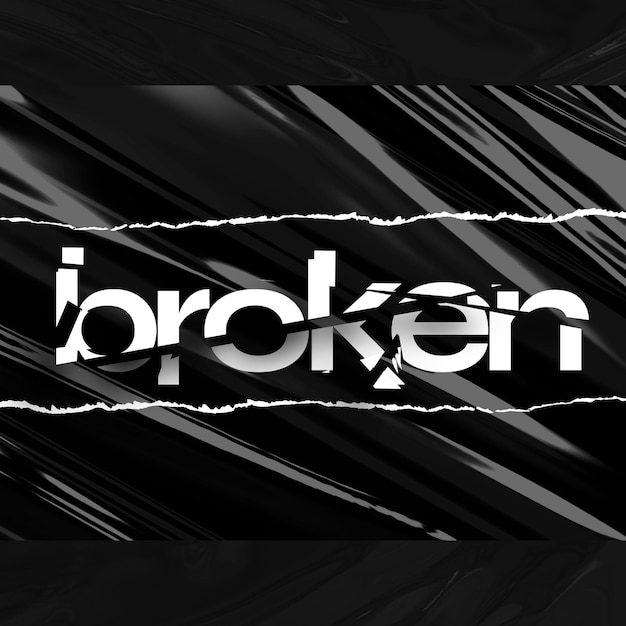 PSD broken text effect