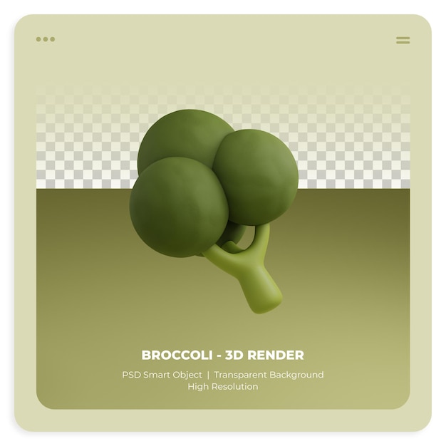PSD brokuły renderowania 3d