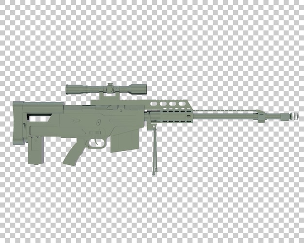 PSD broń palna z zakresem izolowanym na przezroczystym tle ilustracja renderowania 3d