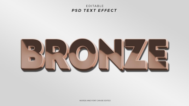 PSD brons tekst effect bewerkbaar ontwerp