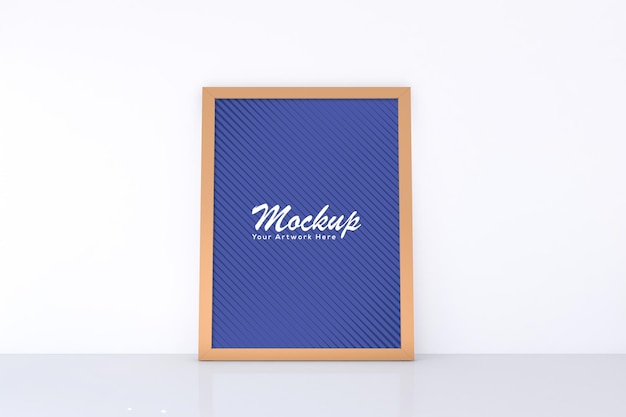 Bronze color frame mockup on floor