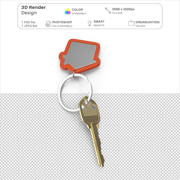 PSD bronze home key 3d modeling psd file