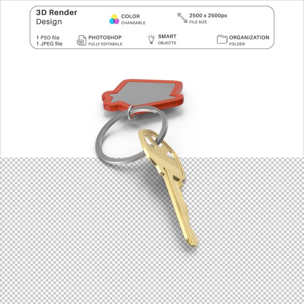 PSD bronze home key 3d modeling psd file