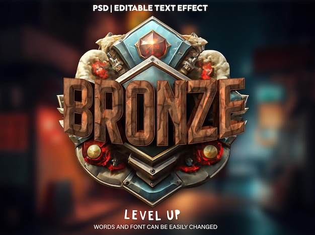 PSD badge di gioco di livello bronzo