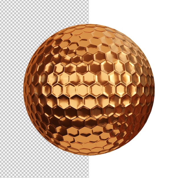 PSD bronzen golfbal geïsoleerde illustratie