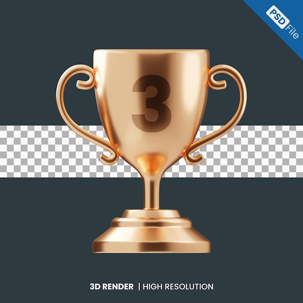 PSD bronzen trofee 3d illustratie