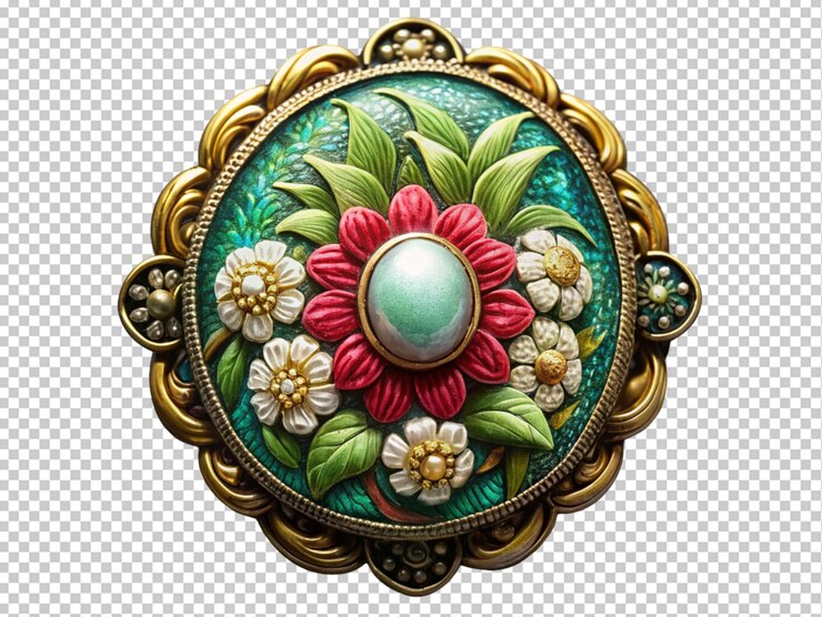 PSD brooch adorned with jewels