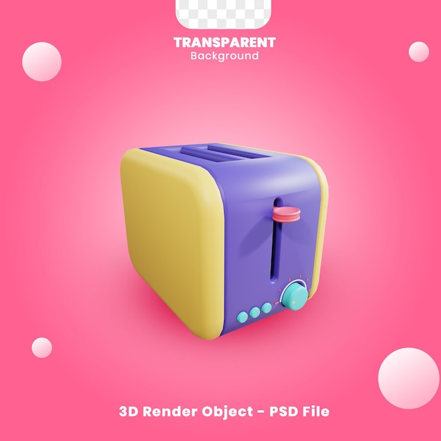 Broodrooster 3d Render-object met transparante achtergrond