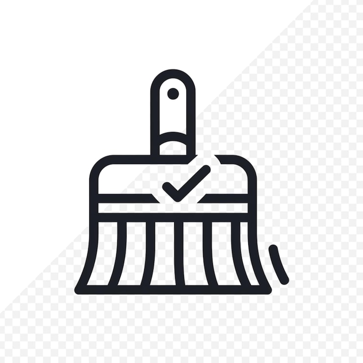 PSD 자루 청소 장비 도구 아이콘 투명한 배경