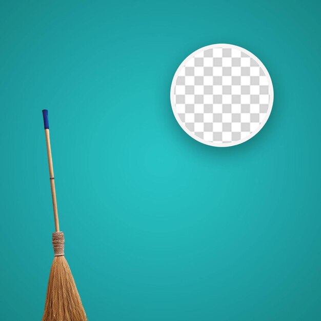 Broom and door isolated on transparent background