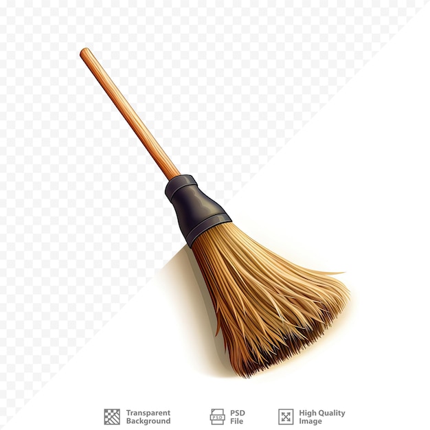 PSD a broom is standing on a transparent background.
