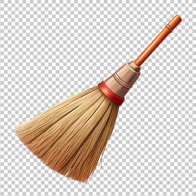 PSD broom isolated on transparent background