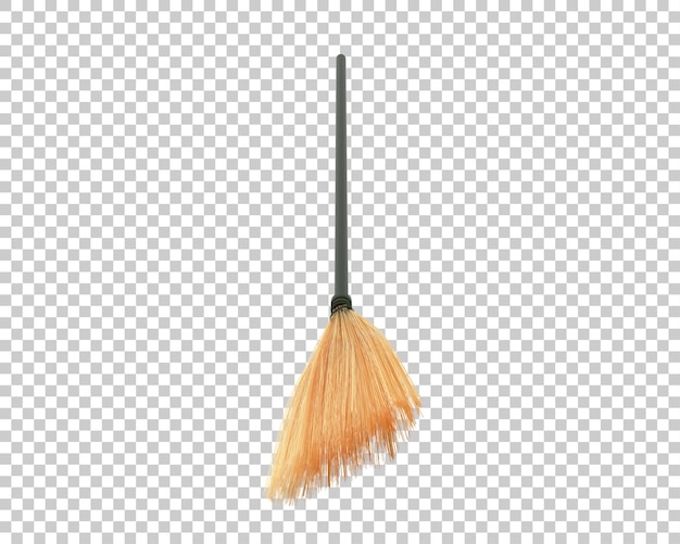 PSD broom on transparent background 3d rendering illustration