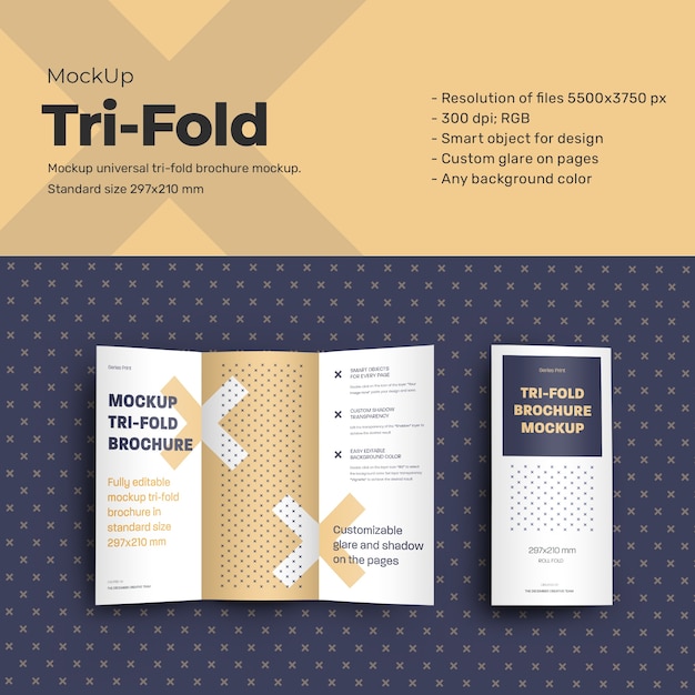 Broszura Mockups Leafleat Dl Trifold