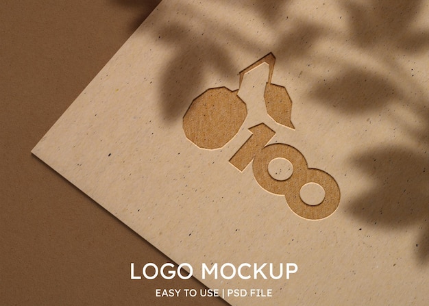 Brown 3d logo mockup