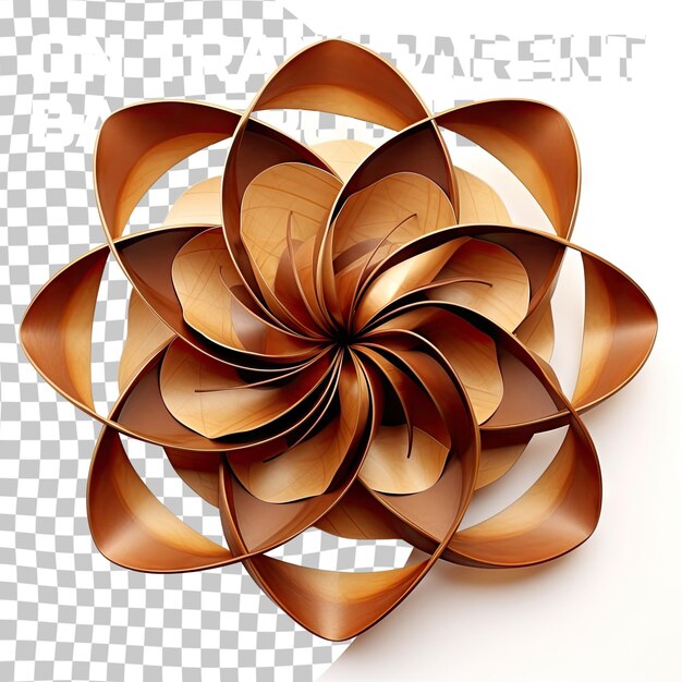 Brown abstract rosette isolated on transparent background