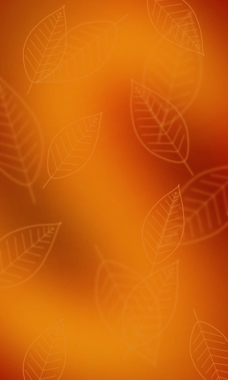 PSD brown autumn background with outlines of leaves
