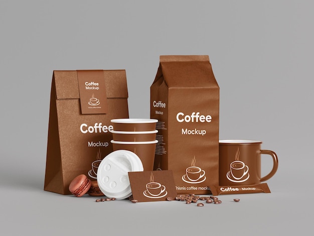 a brown bag of coffee is next to a bag of coffee
