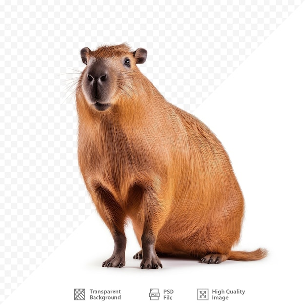 a brown beaver with a white background with a brown beaver on the front.