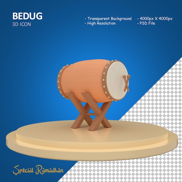 PSD brown bedug 3d render