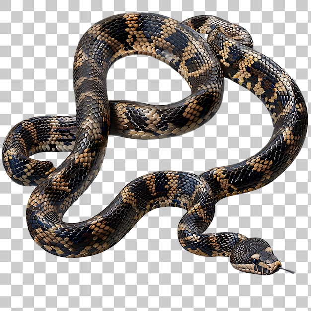 PSD brown and black snake on white background