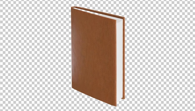 PSD brown book on transparent background