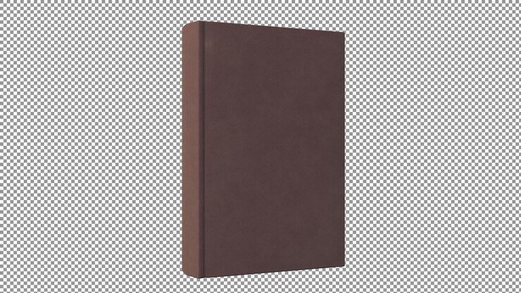PSD a brown book with a white background