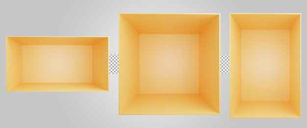 PSD 透明な背景の3dレンダリングで分離された茶色のボックスの表彰台または台座のディスプレイ