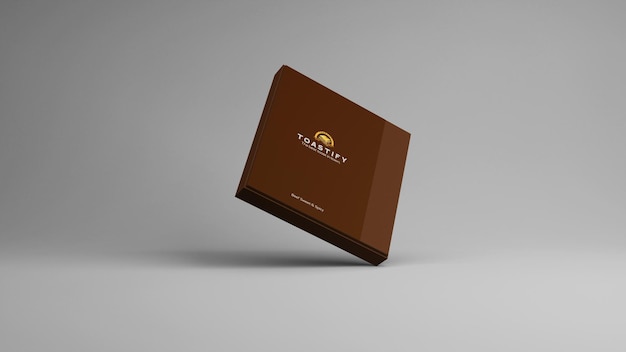 A brown box with a logo for a travel brand.