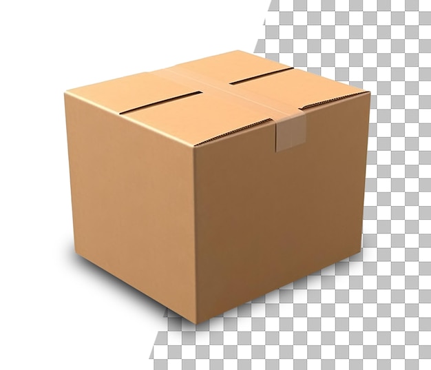 A brown box with transparent background