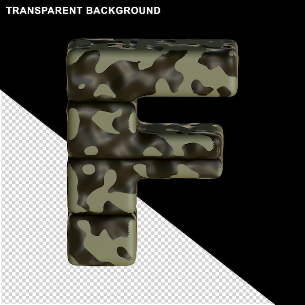 Camuffamento marrone. 3d maiuscola f