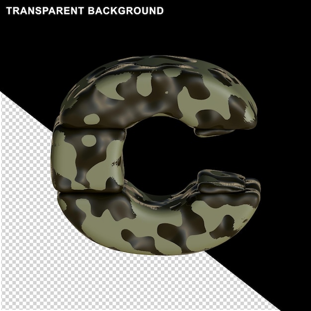 PSD camuffamento marrone. 3d lettera c