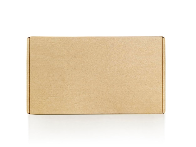 PSD brown cardboard box transparent background