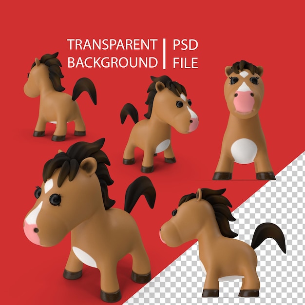 PSD brown cartoon horse png