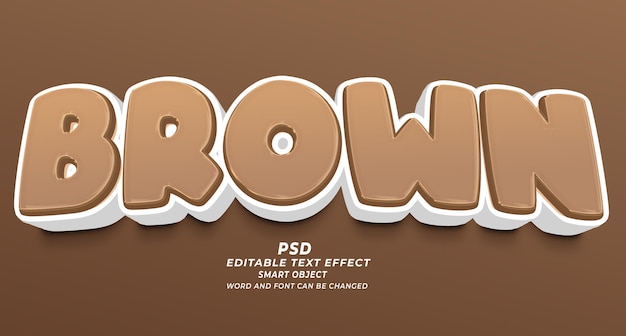 PSD brown choco 3d bewerkbaar teksteffect psd photoshop-sjabloon