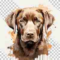 PSD brown chocolate labrador dog transparent background