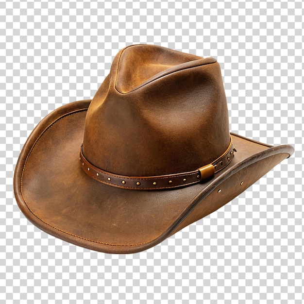 PSD brown cowboy hat isolated on transparent background