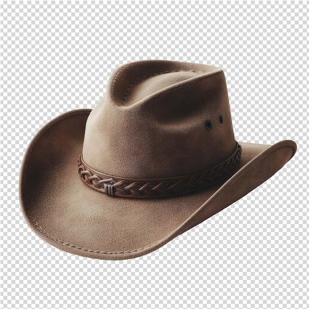 PSD a brown cowboy hat with a brown band on it