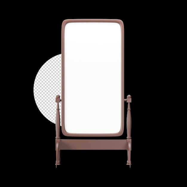 PSD brown dressing table 3d icon on black background