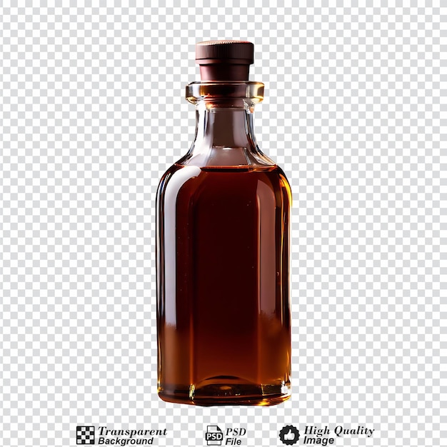 PSD brown dropper glass bottle levitating isolated on transparent background