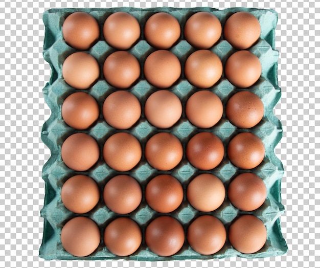 Brown egg carton with transparent background png