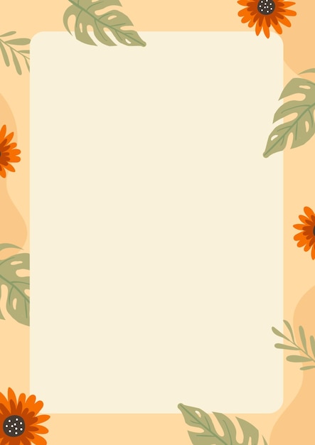 PSD brown floral page border