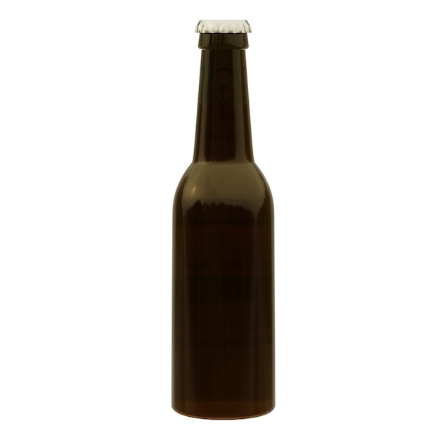 茶色のガラスのビールボトル