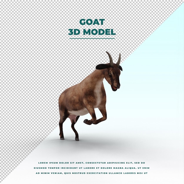 PSD brown goat isolated