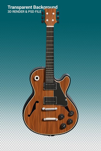 PSD a brown guitar with a black stripe on the front