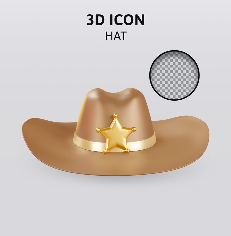 PSD коричневая шляпа 3d рендеринг иллюстрации