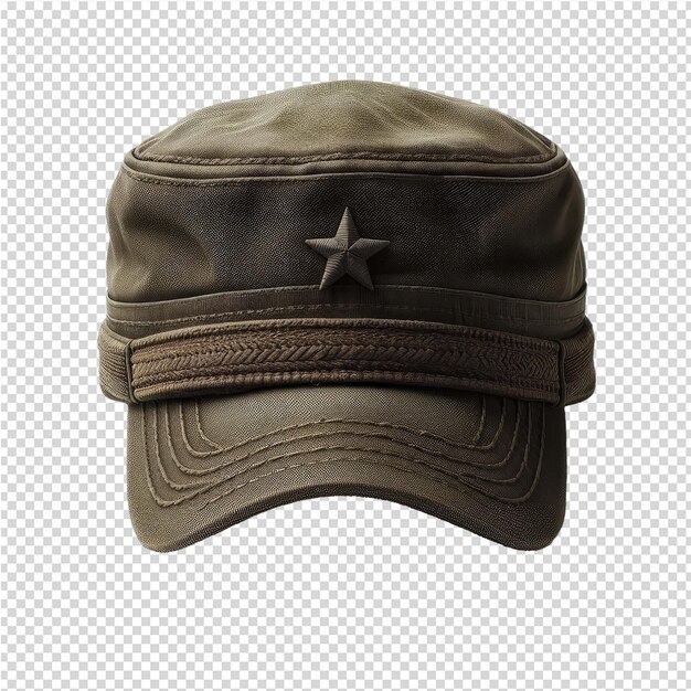 PSD a brown hat with a star on it is shown on a transparent background