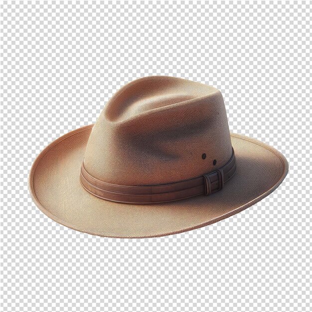 PSD a brown hat with a tag on it that says  t  on it